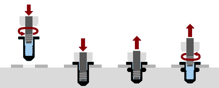 Схема монтажа резьбовой шпильки
