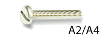 Крепежный винт DIN 85 с прямым шлицем, нержавеющая сталь А2, A4