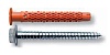 Универсальный фасадный дюбель Mungo MQLK-STB с бортиком c шурупом c шестигран. голов. HEX+T40 с п/ш